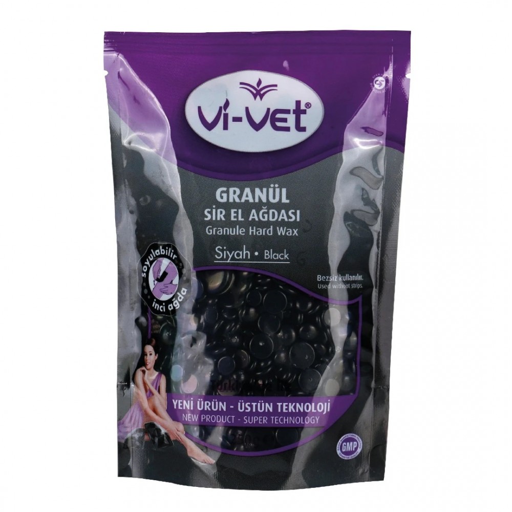 VI-VET Ζεστό Κερί Αποτρίχωσης Σε Κόκκους Black 250 GR