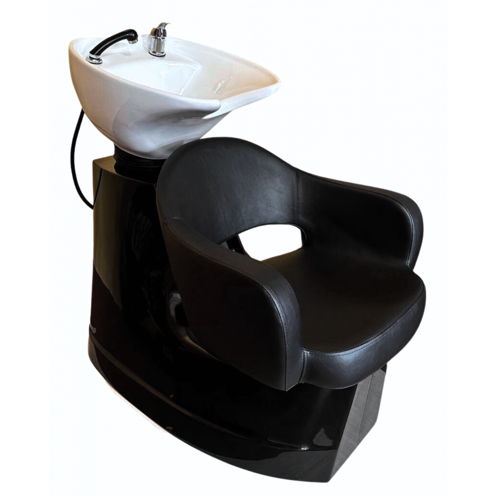 Σταθερός Λουτήρας Μαύρος με Λευκή Λεκάνη 2963 B W