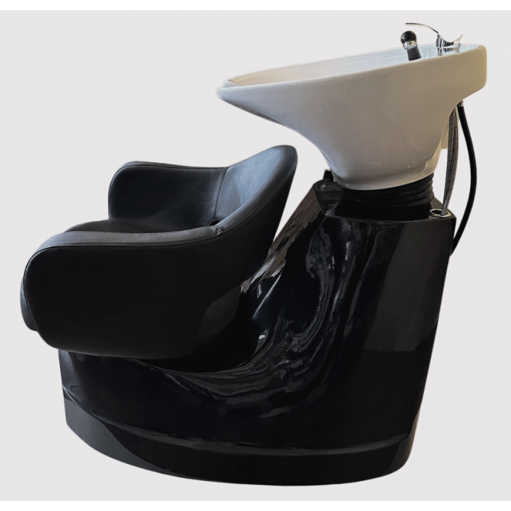 Σταθερός Λουτήρας Μαύρος με Λευκή Λεκάνη 2963 B W