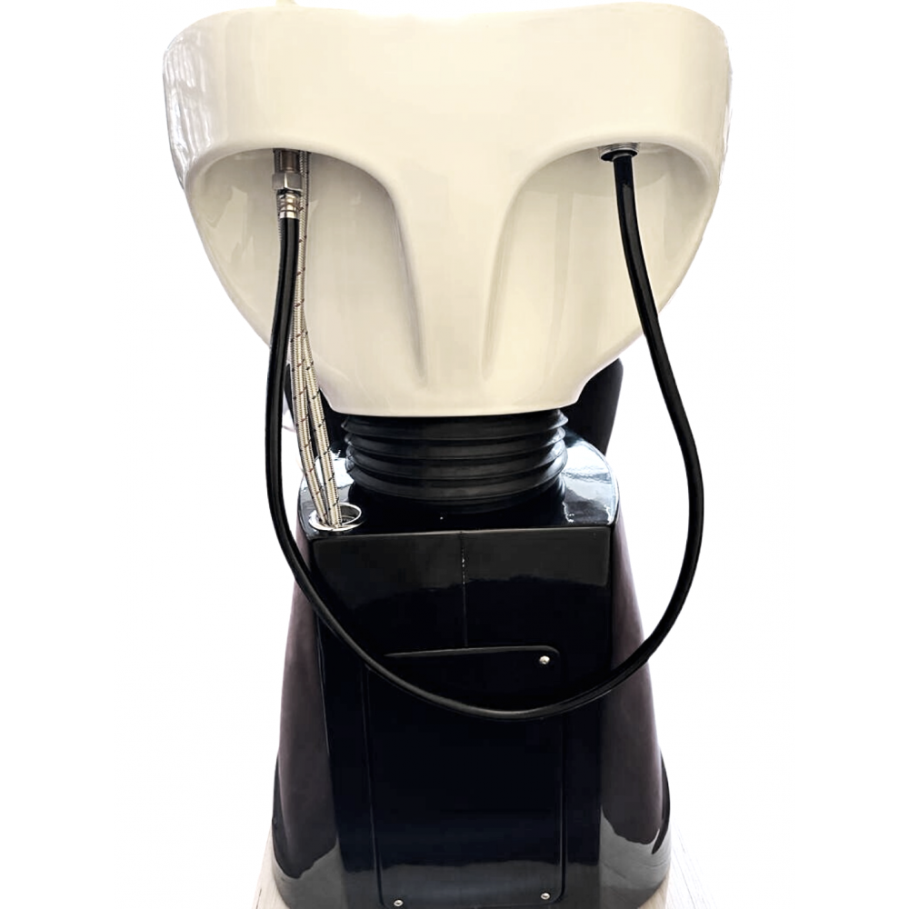 Σταθερός Λουτήρας Μαύρος με Λευκή Λεκάνη 2963 B W