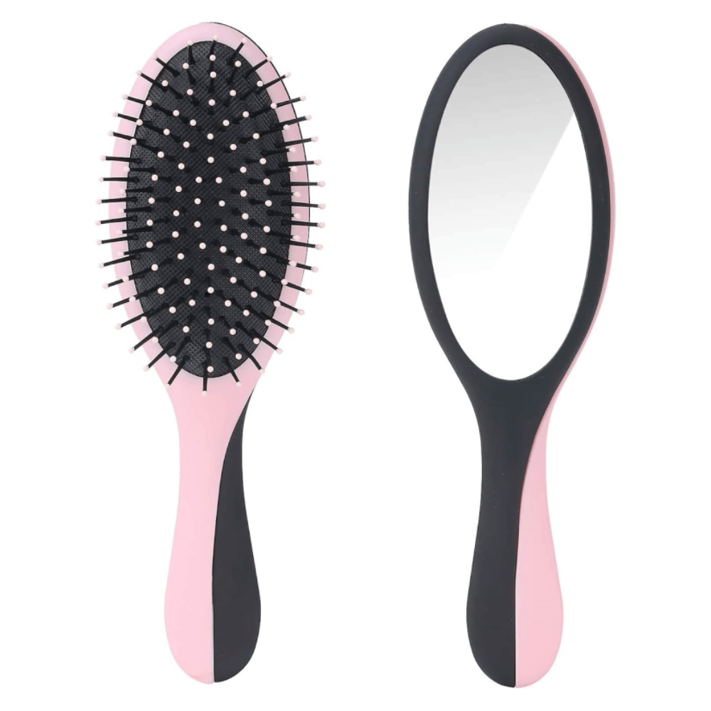 LIONESSE - HAIR BRUSH DUO WITH MIRROR PINK