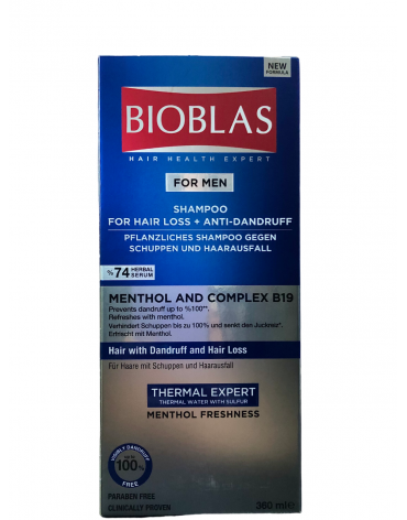 BIOBLAS For Men Σαμπουάν (Αντι-τριχόπτωση) με Menthol και Complex B19 360 ml