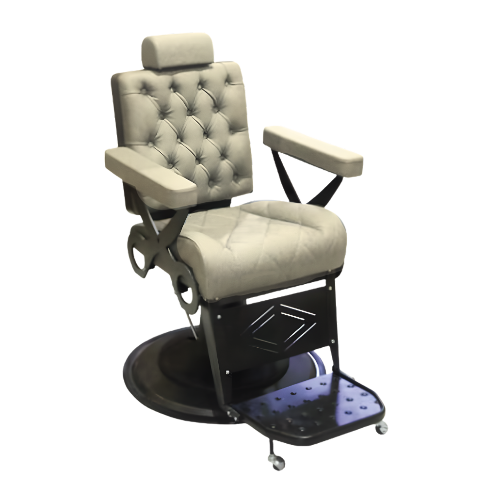 Επαγγελματική Καρέκλα Κουρείου Μαύρη με Μπέζ MYC28