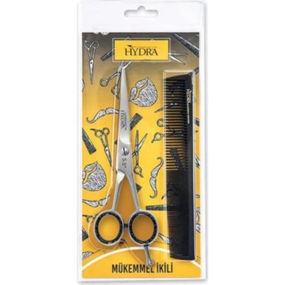 HYDRA PERFECT KIT - BARBER SCISSORS + HAIR COMB SET
