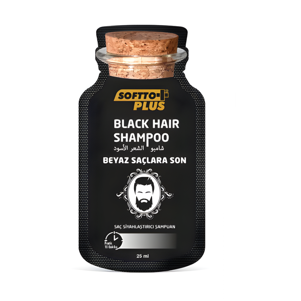 SOFTTO+ ΜΑΥΡΟ ΧΡΩΜΟΣΑΜΠΟΥΑΝ ΣΕ ΦΑΚΕΛΑΚΙ 25 ML