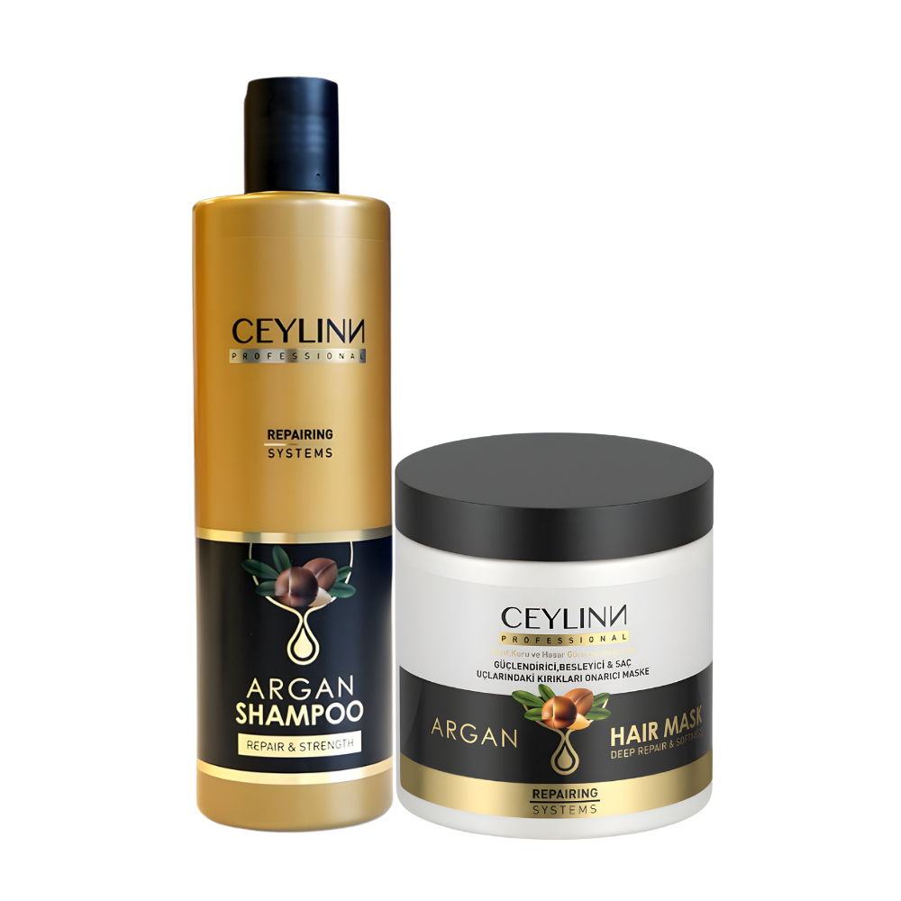 CEYLINN - ΣΕΤ ΑΡΓΑΝΕΛΑΙΟΥ ΣΑΜΠΟΥΑΝ 375 ML ΚΑΙ ΜΑΣΚΑ ΜΑΛΛΙΩΝ 500 ML