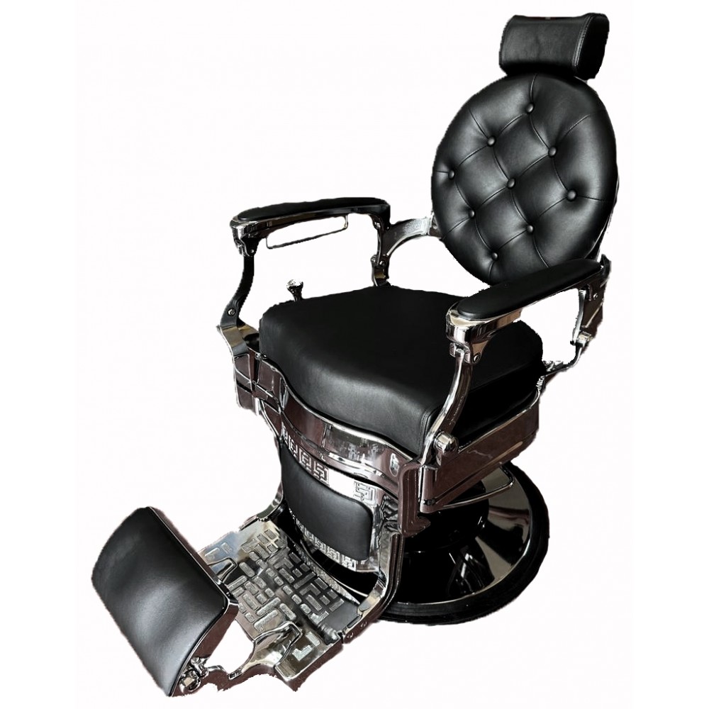 Επαγγελματική Καρέκλα Κουρείου Μαύρη και Silver 5258 98 A130