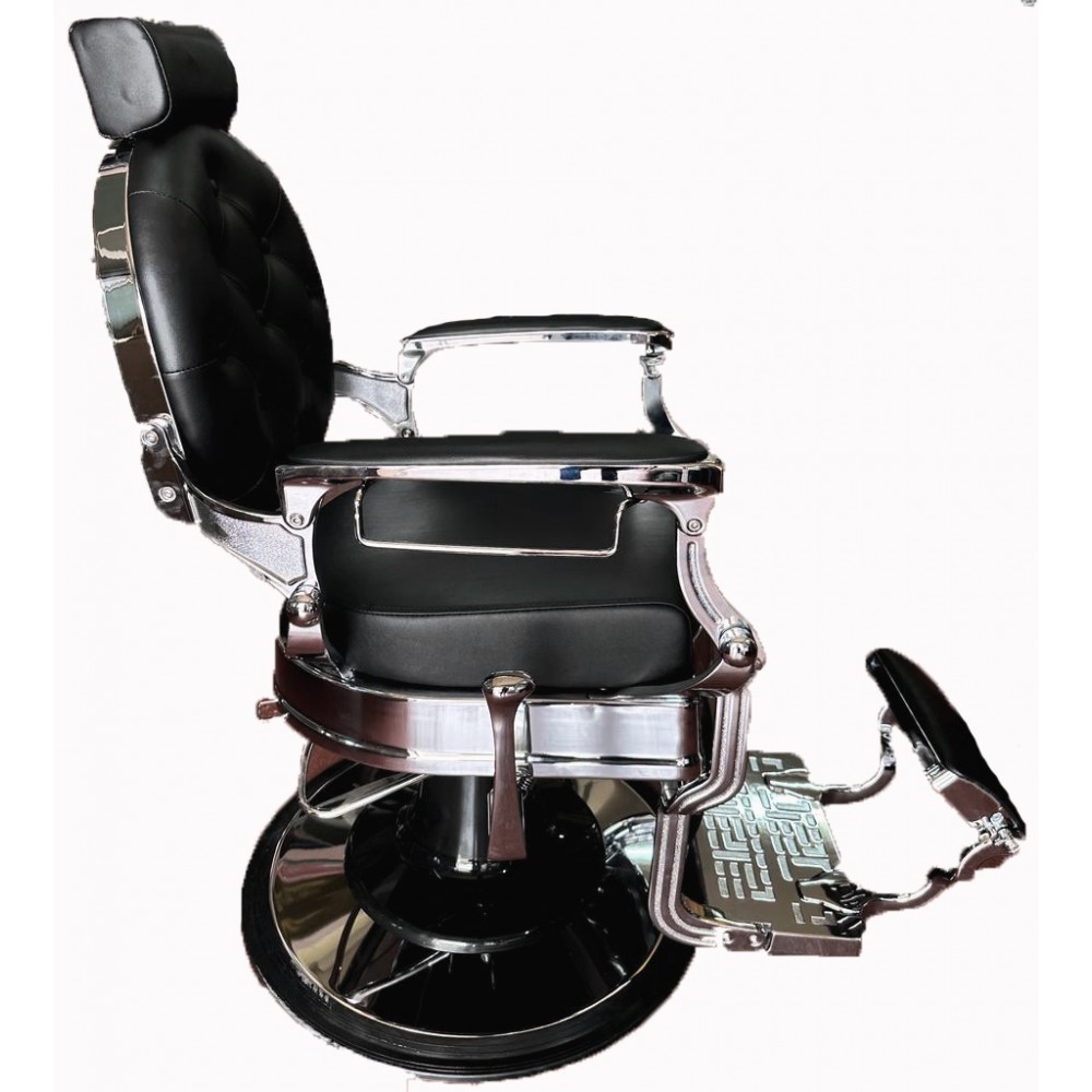 Επαγγελματική Καρέκλα Κουρείου Μαύρη και Silver 5258 98 A130