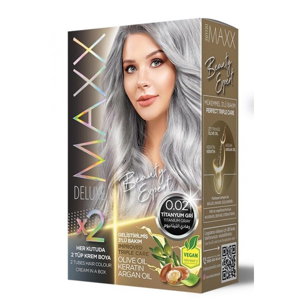 Maxx Deluxe Hair Color 0.02 TITANIUM GRAY Maxx Deluxe Hair Color 0.02 TITANIUM GRAY