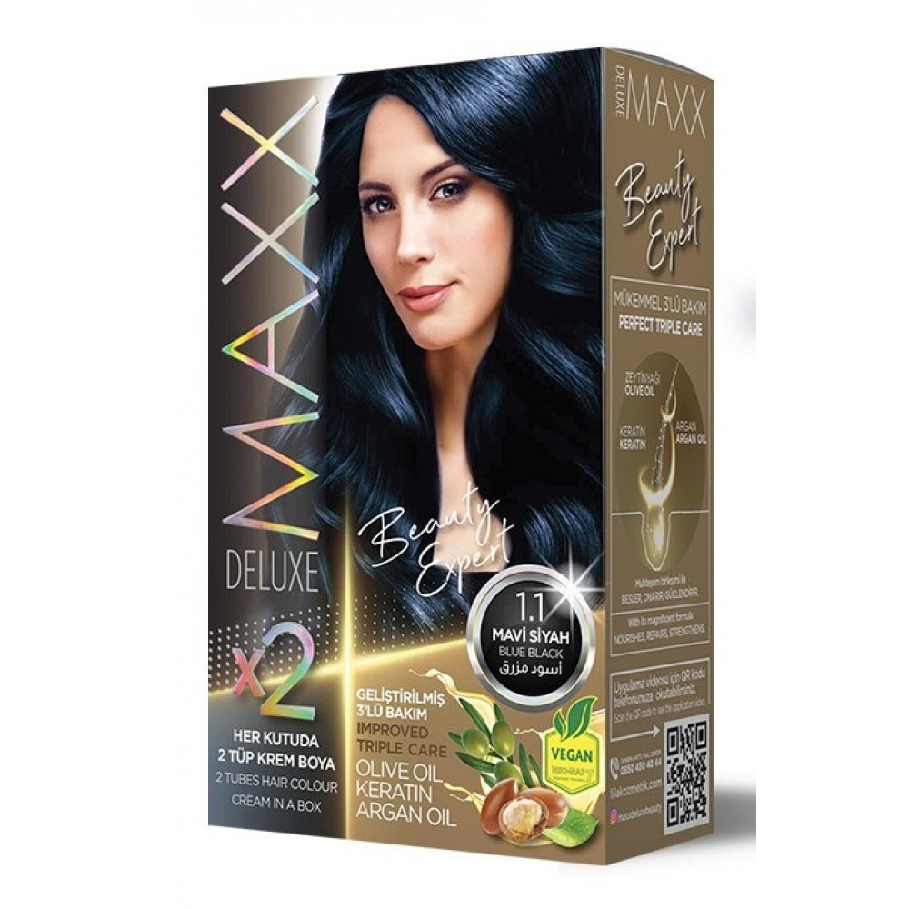 Maxx Deluxe Hair Color 1.1 BLUE BLACK Maxx Deluxe Hair Color 1.1 BLUE BLACK