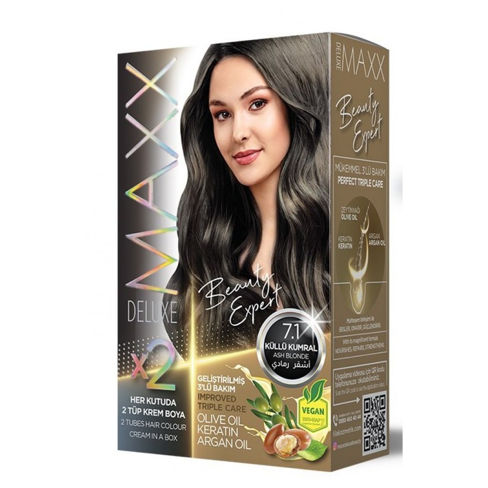 Maxx Deluxe Hair Color 7.1 ASH BLONDE