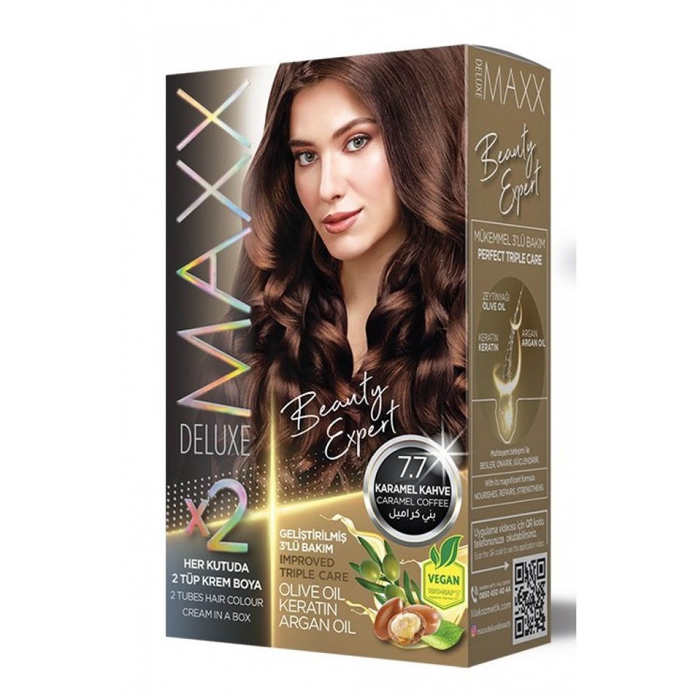 Maxx Deluxe Hair Color 7.7 CARAMEL BROWN