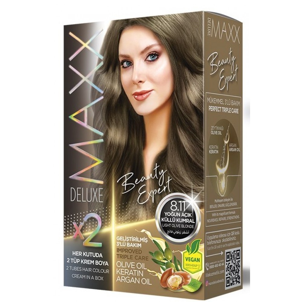 Maxx Deluxe Hair Color 8.11 LIGHT OLIVE BLONDE