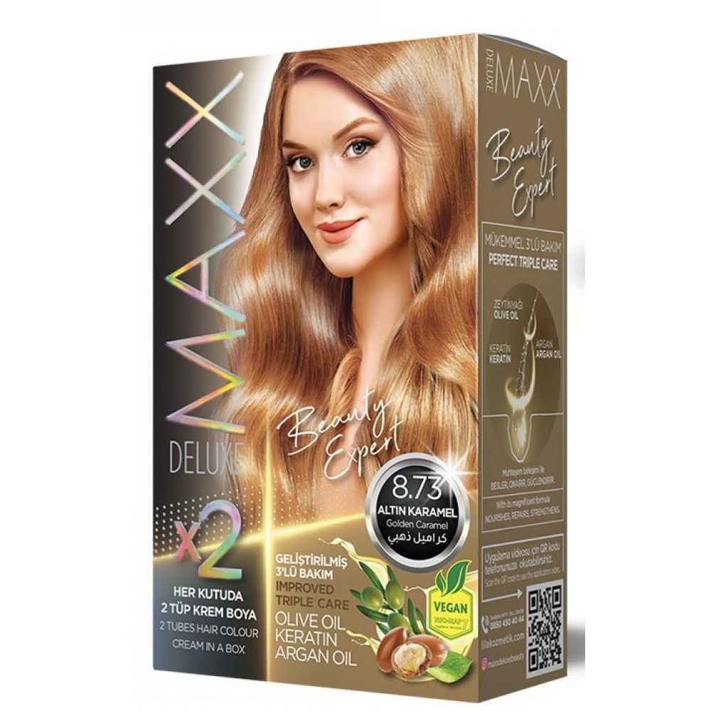 Maxx Deluxe Hair Color 8.73 GOLDEN CARAMEL