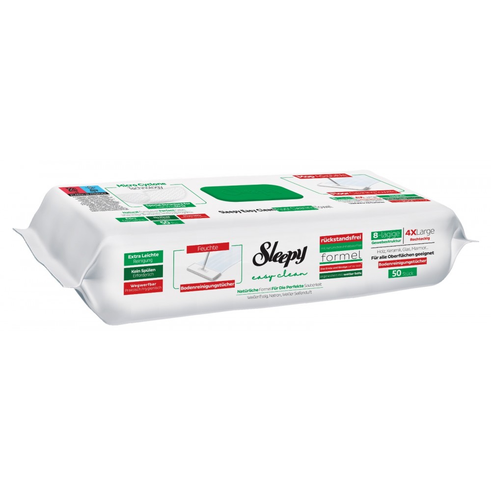 SLEEPY - ΑΝΤΑΛΛΑΚΤΙΚΑ ΜΑΝΤΗΛΑΚΙΑ ΚΑΘΑΡΙΣΜΟΥ ΕΠΙΦΑΝΕΙΩΝ ΣΦΟΥΓΓΑΡΙΣΤΡΑΣ XL WHITE SOAP 50 ΤΜΧ
